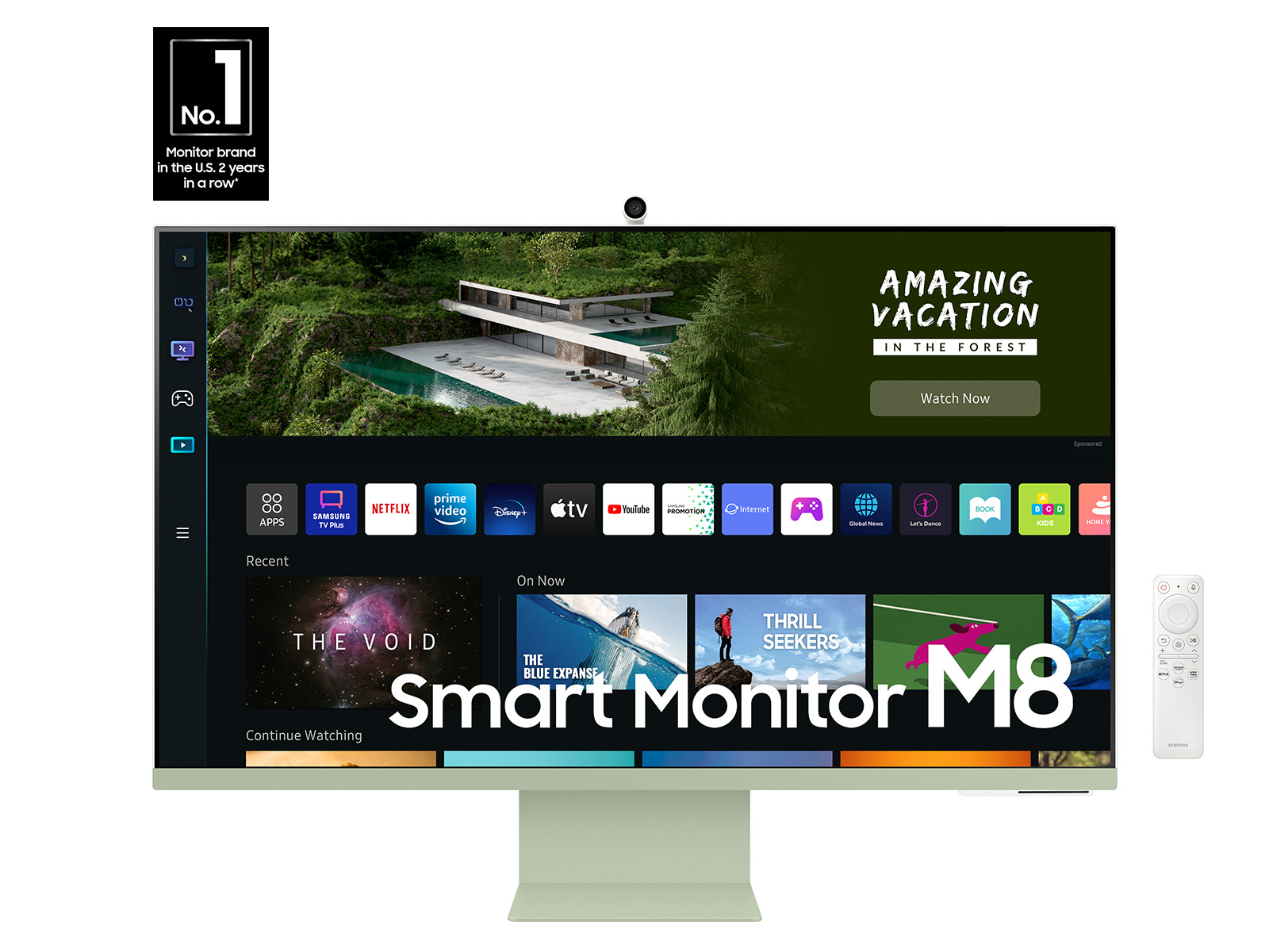 32” M80B 4K UHD Smart Monitor with Streaming TV and SlimFit Camera Included in Daylight Blue