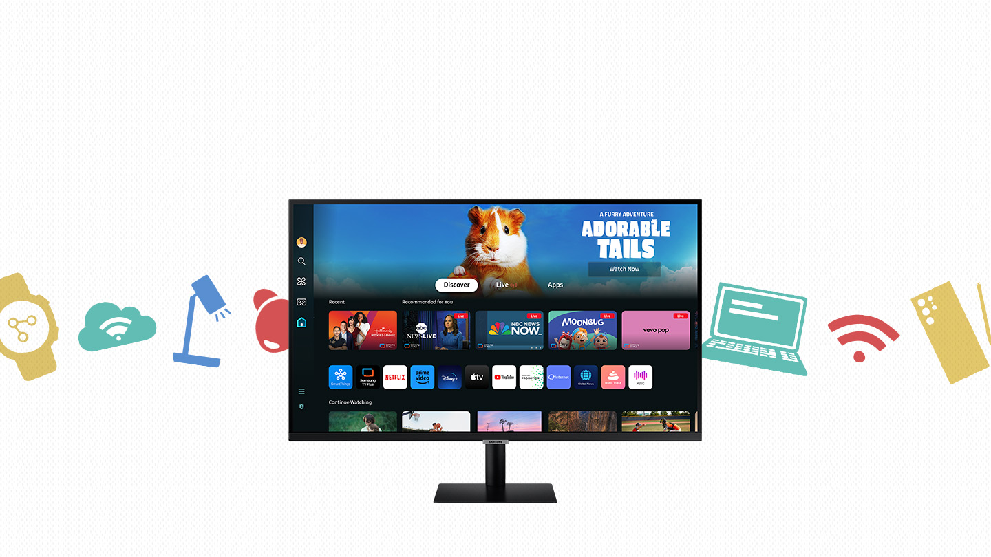 SAMSUNG 32" M50D FHD SMART MONITOR, BLACK | LS32DM500ENXGO