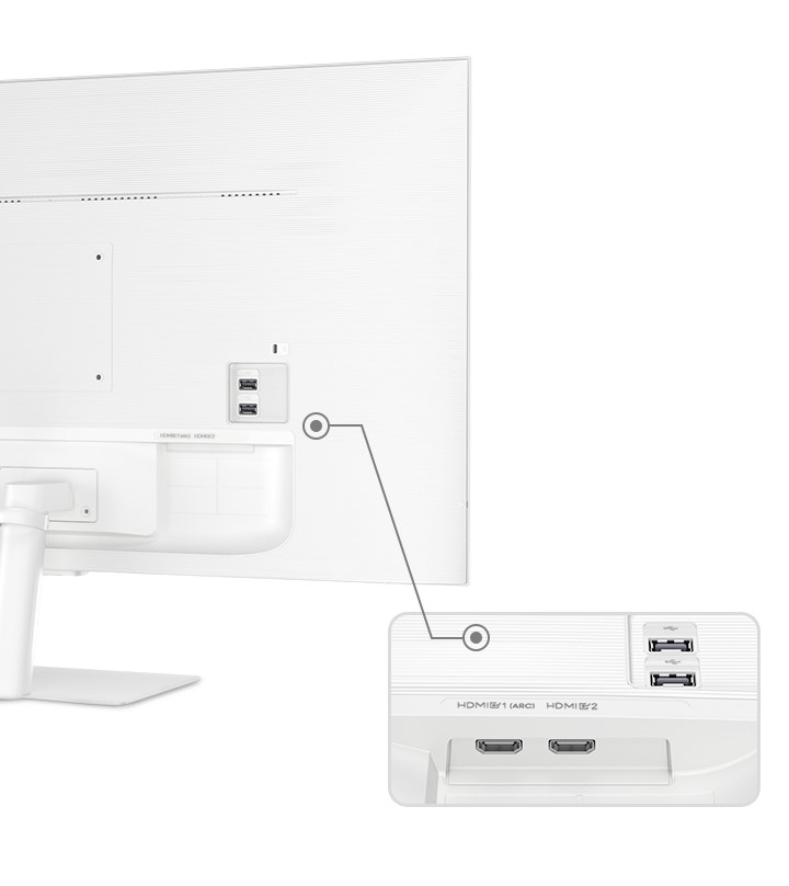 Monitor  Samsung Smart Monitor M5 LS27CM501EUXEN, 27, Full-HD, 4 ms, 60  Hz, HDMI, Bluetooth, Blanco