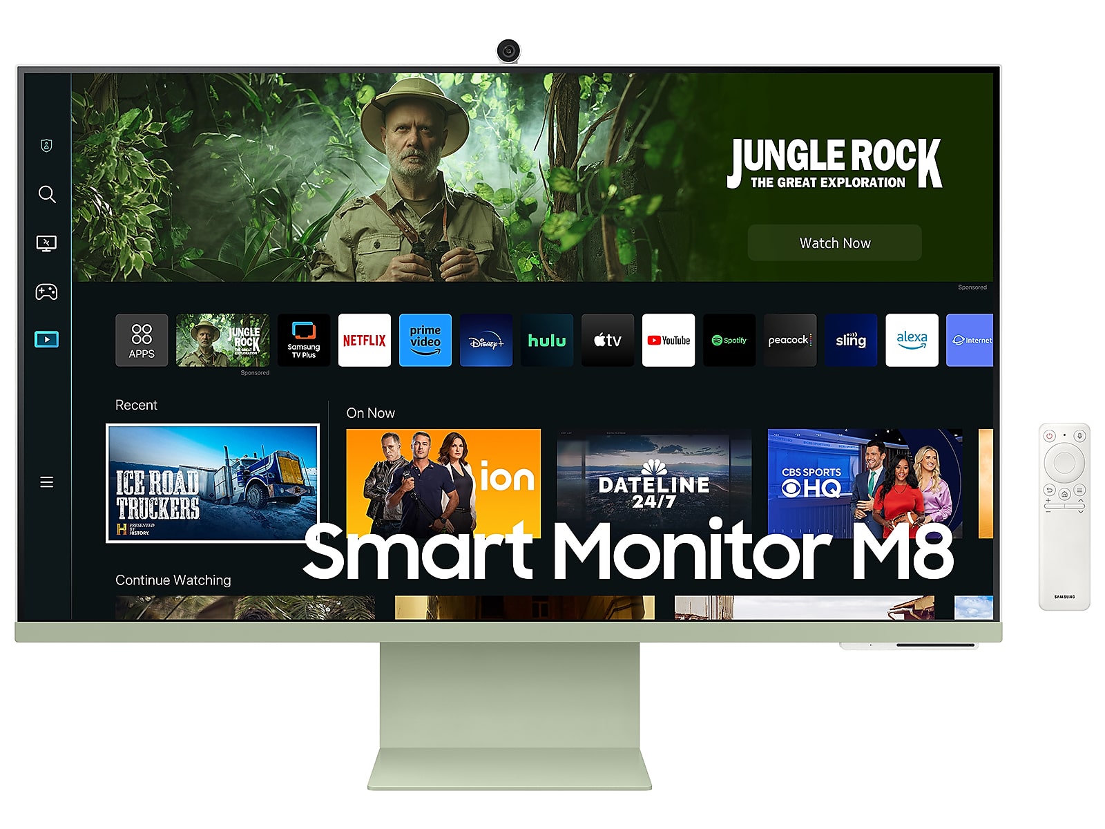 Samsung 27" M80C Smart Monitor 4K UHD with Streaming TV,USB-C Ergonomic Stand and SlimFit Camera in spring green(LS27CM80GUNXZA)