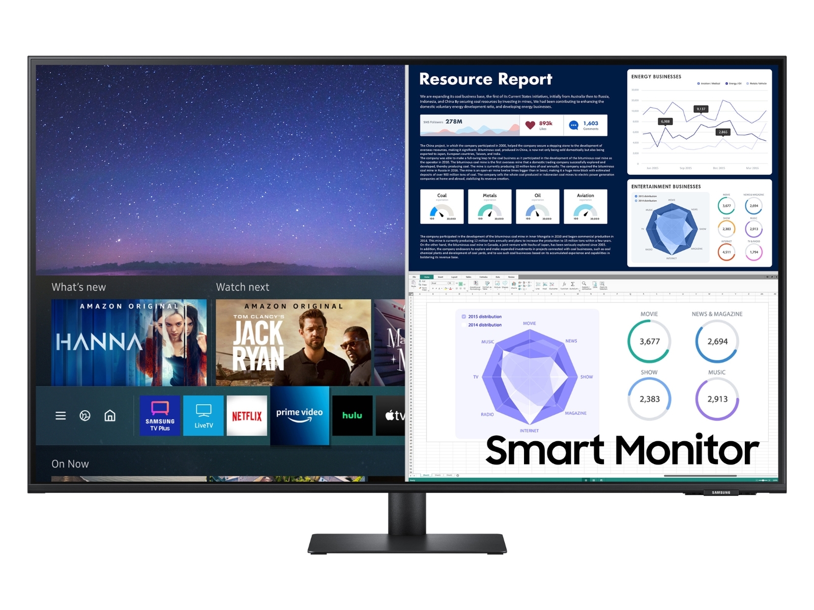 43" 4K UHD Smart Monitor with Streaming TV Black - LS43AM702UNXZA Samsung US