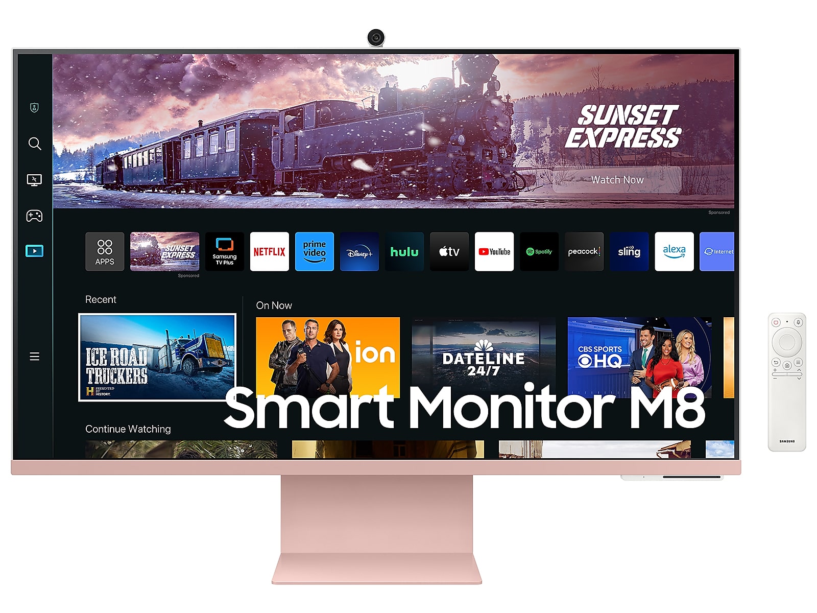 Samsung 27" M80C Smart Monitor 4K UHD with Streaming TV, USB-C Ergonomic Stand and SlimFit Camera in sunset pink(LS27CM80PUNXZA)