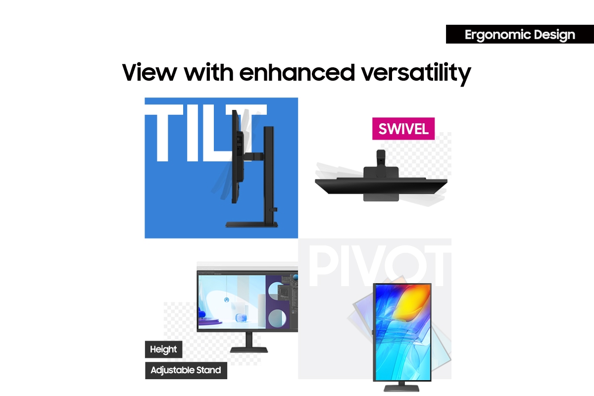 27" ViewFinity S8 (S80D) 4K UHD HDR10 High Resolution Monitor with Ergonomic Stand