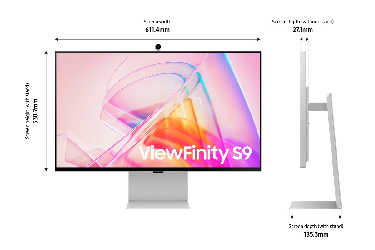 Thumbnail image of 27” ViewFinity S9 5K IPS Smart Monitor with Matte Display, Ergonomic Stand and SlimFit Camera