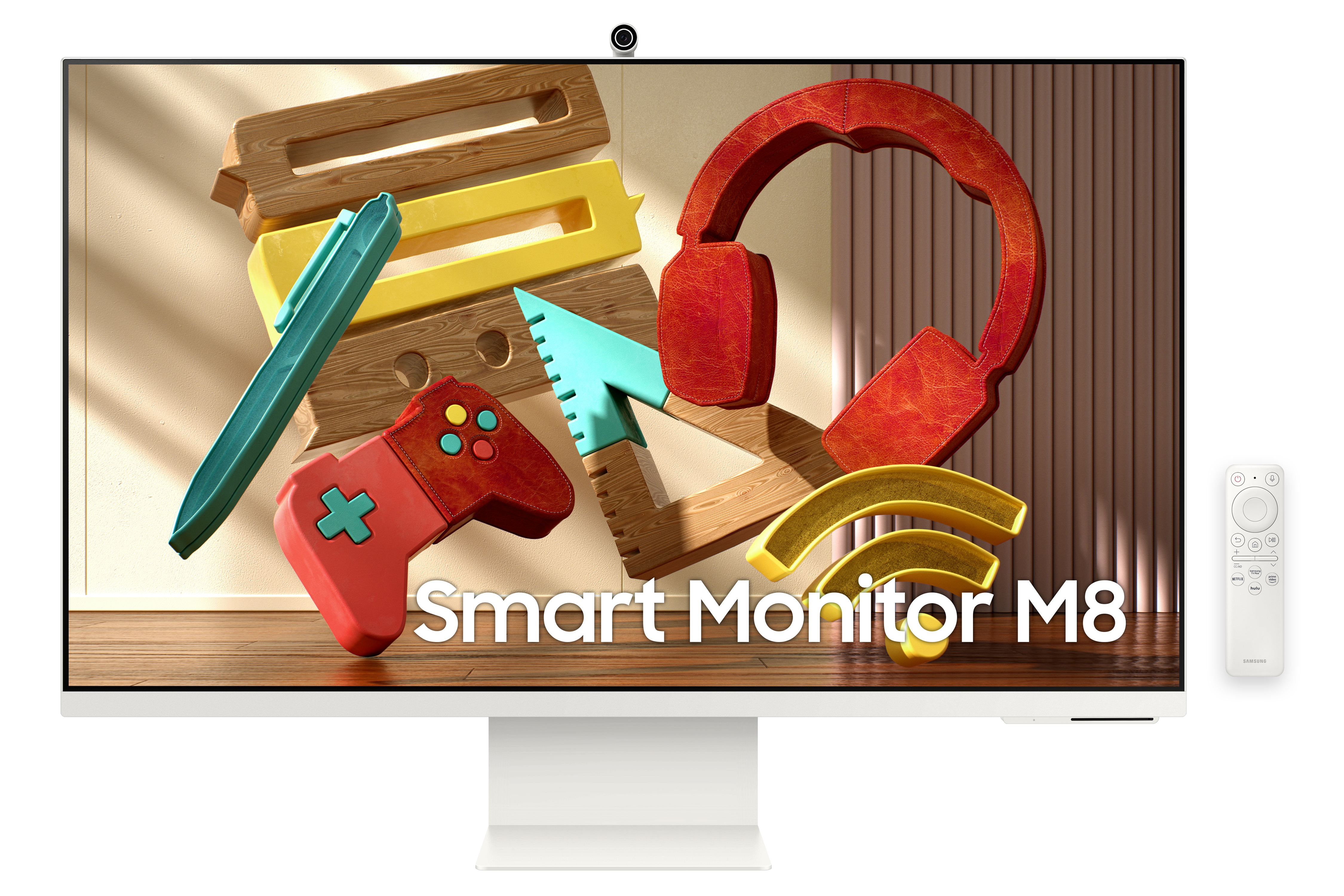 32 M80B 4K UHD Smart Monitor with Streaming TV and SlimFit Camera Included  in Warm White - LS32BM801UNXGO