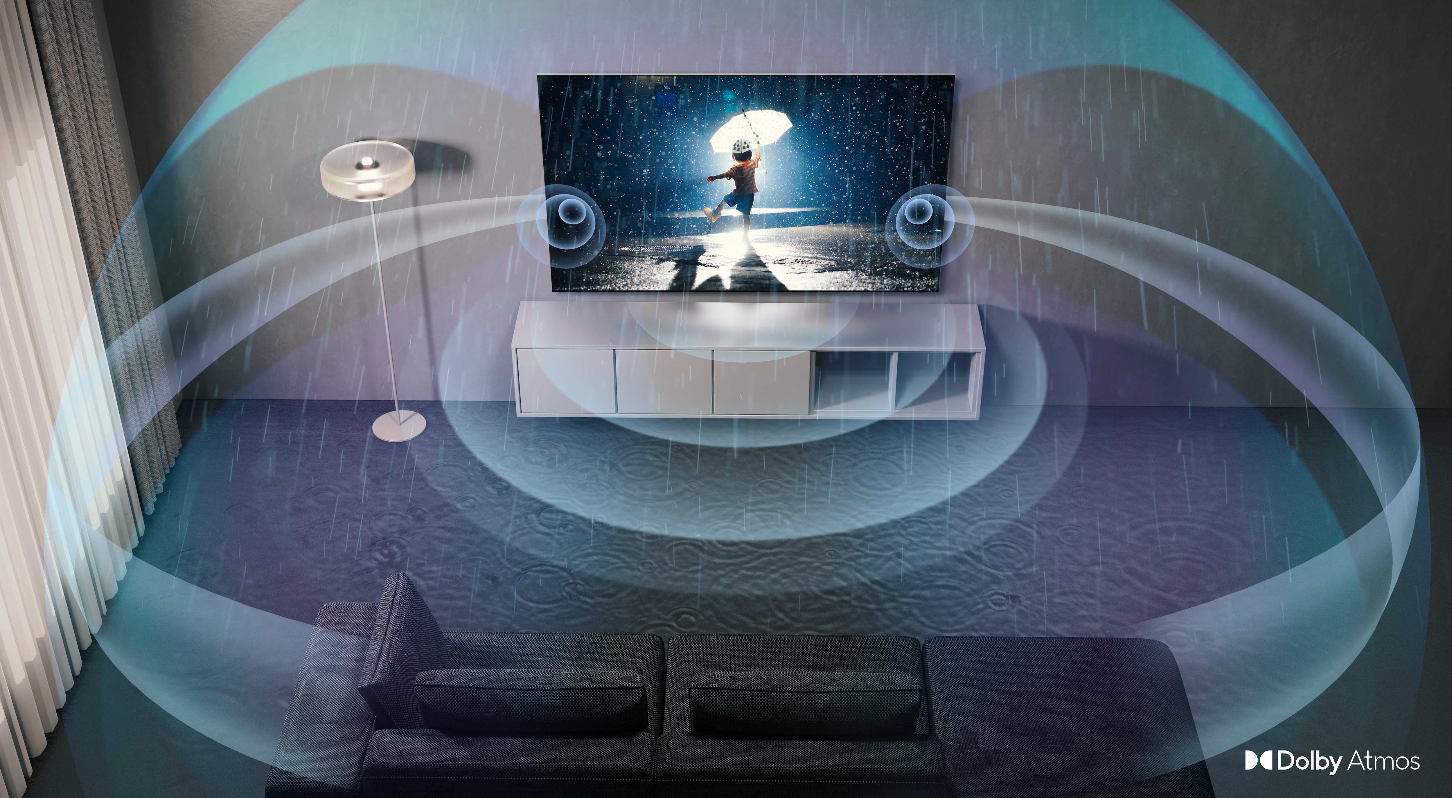 Dolby Atmos experience with top channel speakers