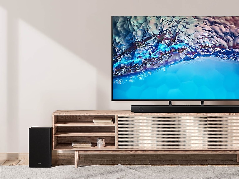 Elevate your experience with 3D surround sound and built in center speaker