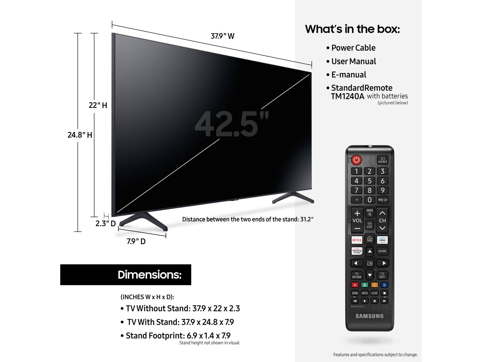 43 " Clase TU690T Crystal UHD 4K TV con tecnología de televisores Tizen™ - UN43TU690TFXZA | Samsung ES