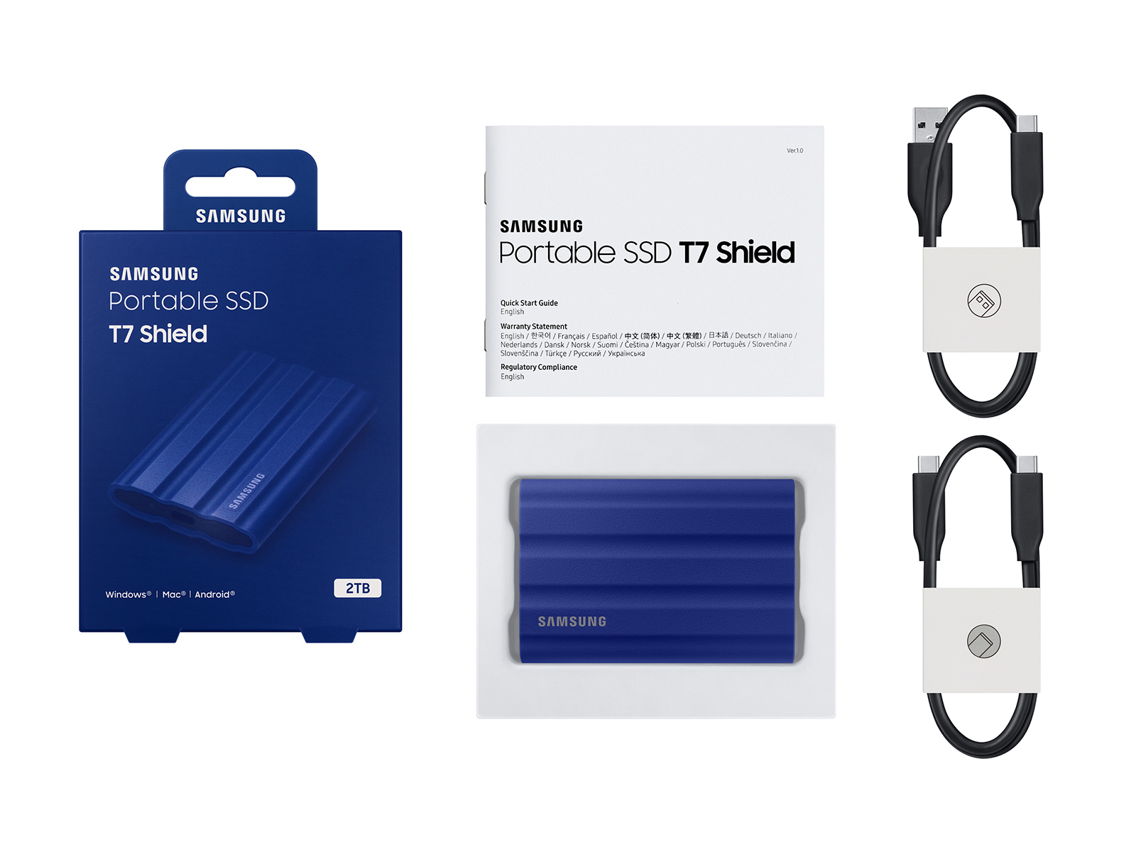 MUPE2T0R/AM Portable SSD T7 Shield USB 3.2 2TB (Blue) Samsung Business