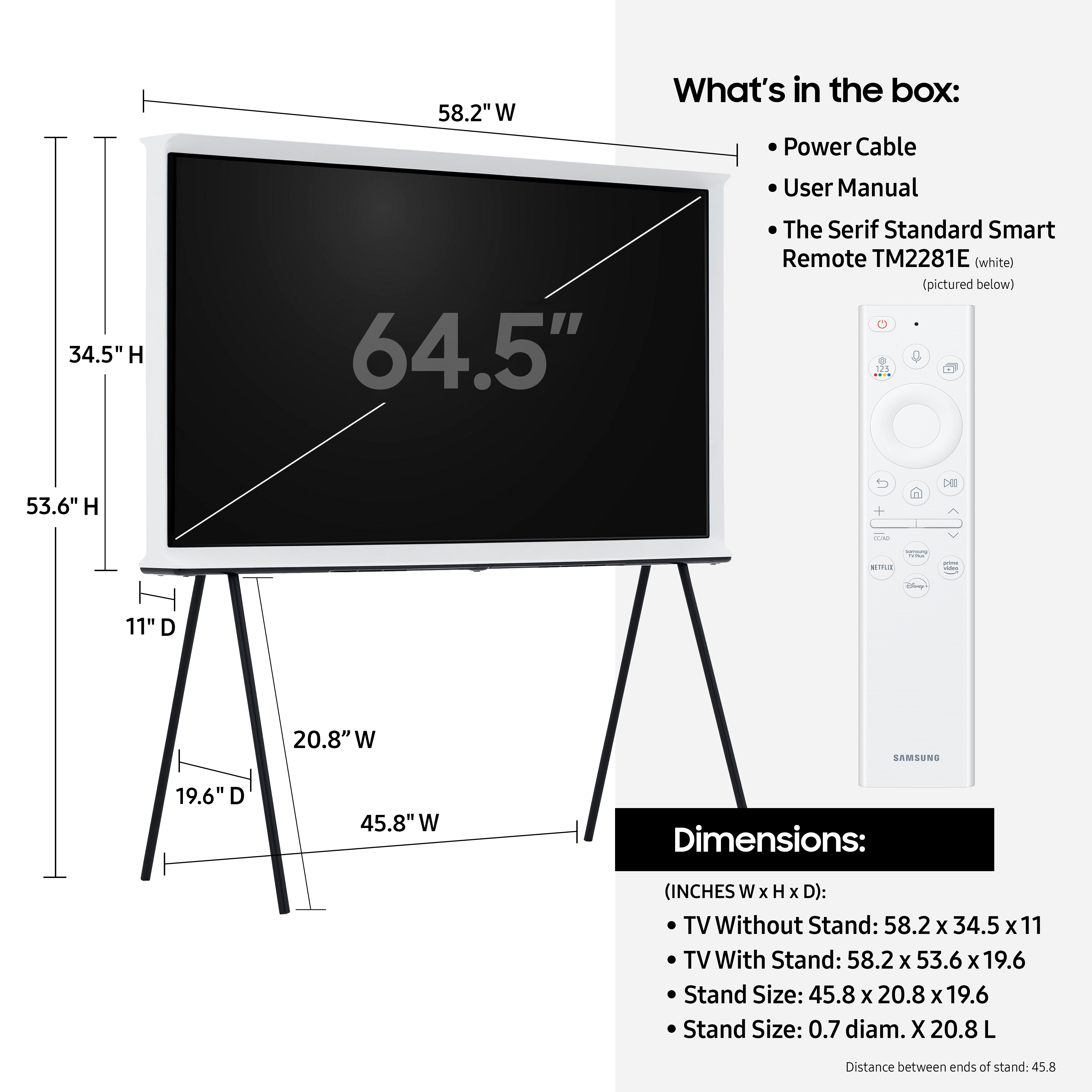 65" Class The Serif QLED 4K UHD HDR Smart TV (2022) TVs