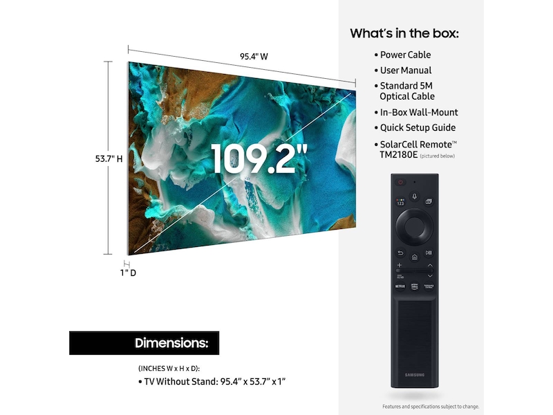 Umoderne Åh gud Med det samme 110” Class MICRO LED Samsung 4K with Smart Hub TVs - MNA110MS1ACXZA |  Samsung US