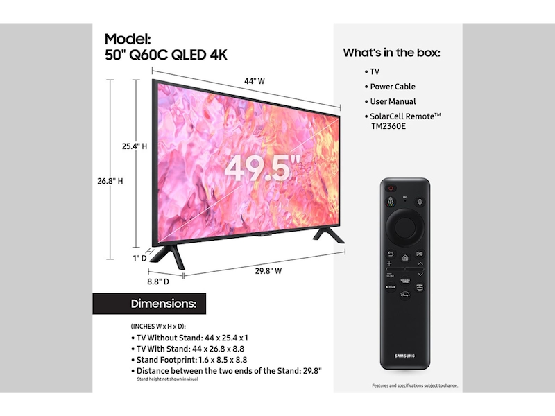 Televisor inteligente Q60C QLED 4K de 50 pulgadas (2023) Samsung México