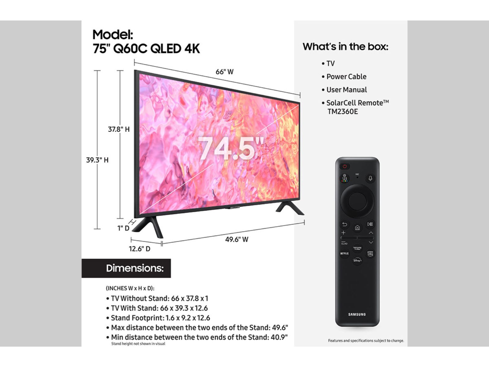 75-Inch Class Q60C QLED 4K Smart TV (2023) | Samsung US