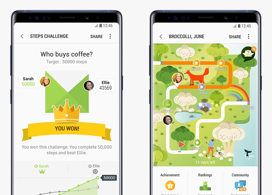 Photo of Samsung Health steps challenge with friends