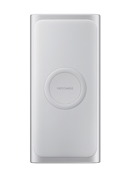 Frontal view of a silver Wireless Charger Portable Battery