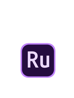 Purple stock icon of Adobe Premiere Rush logo (Ru)