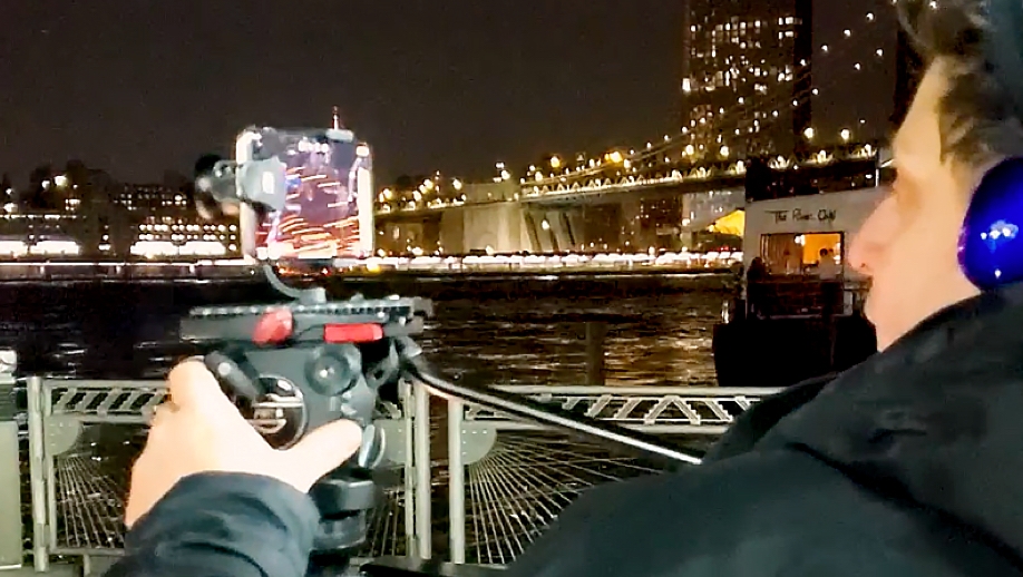 Video clip of Jimmy Fallon and The Roots singing "In the Still of the Night" under the Brooklyn Bridge