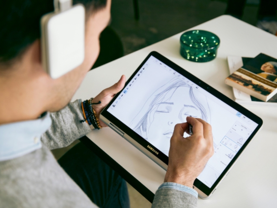 Marc drafts the artwork on the Notebook 9 Pen 