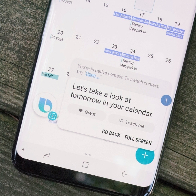 Samsung Bixby to pull up your calendar