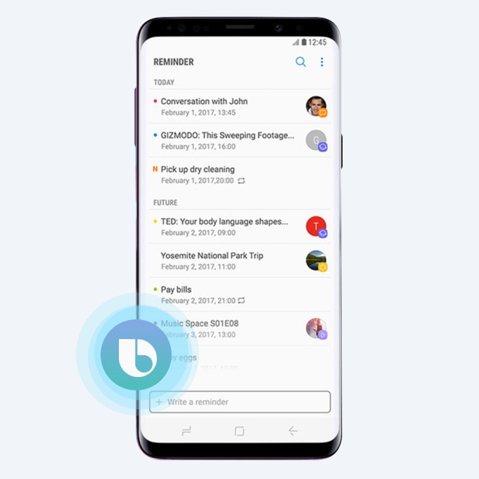 Bixby Vision to keep track of your schedule