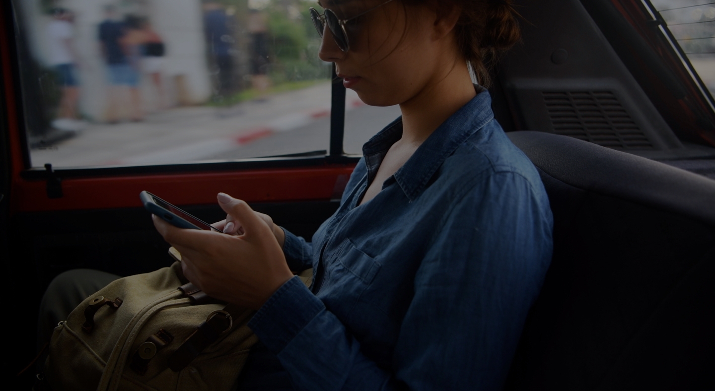 Woman safe surfing on her Galaxy phone