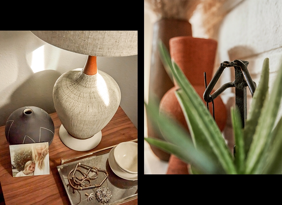 Modern interior design elements mixed with eclectic décor throughout Kirsten Grove's home.