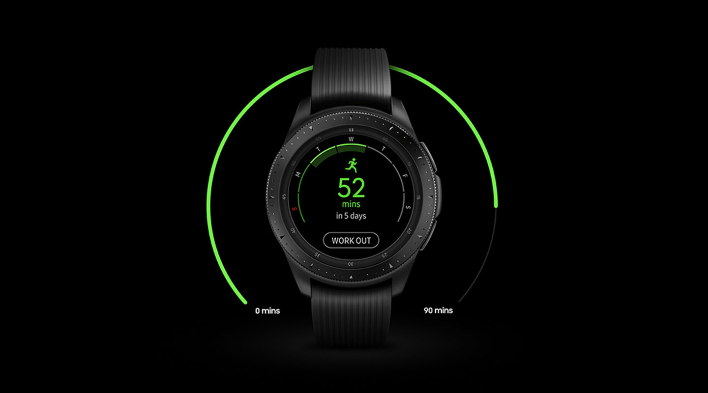 Galaxy watch showing running work out