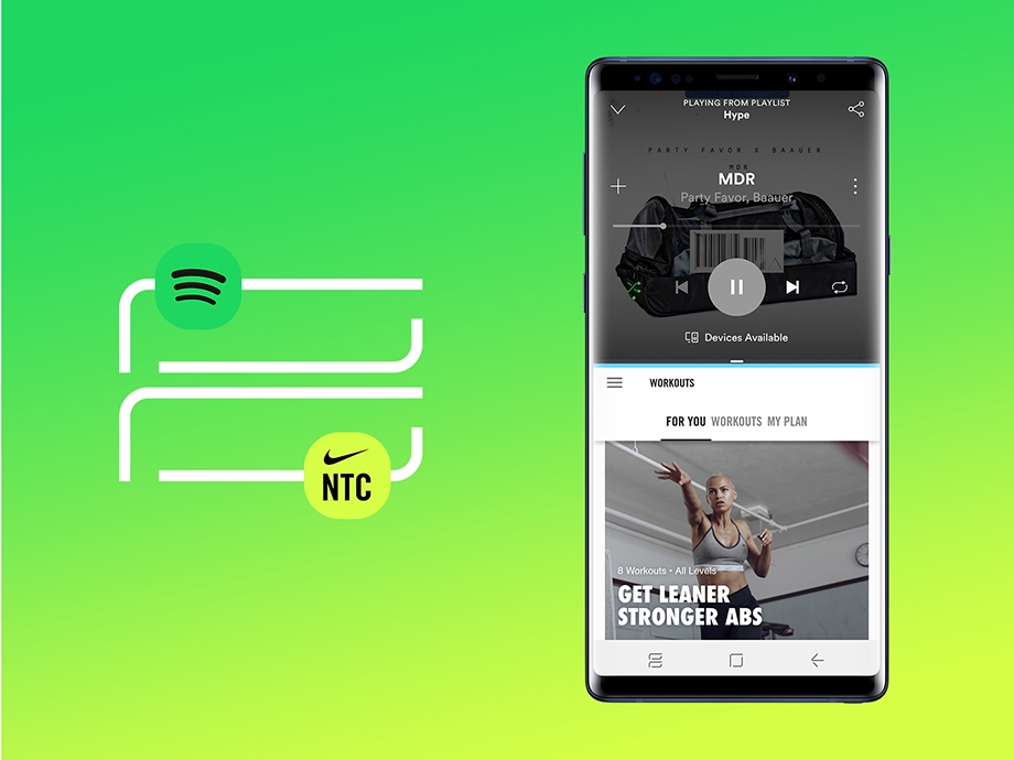 App pairing spotify and samsung health