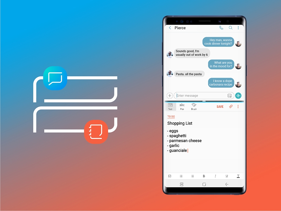 Samsung Messages with Notes App