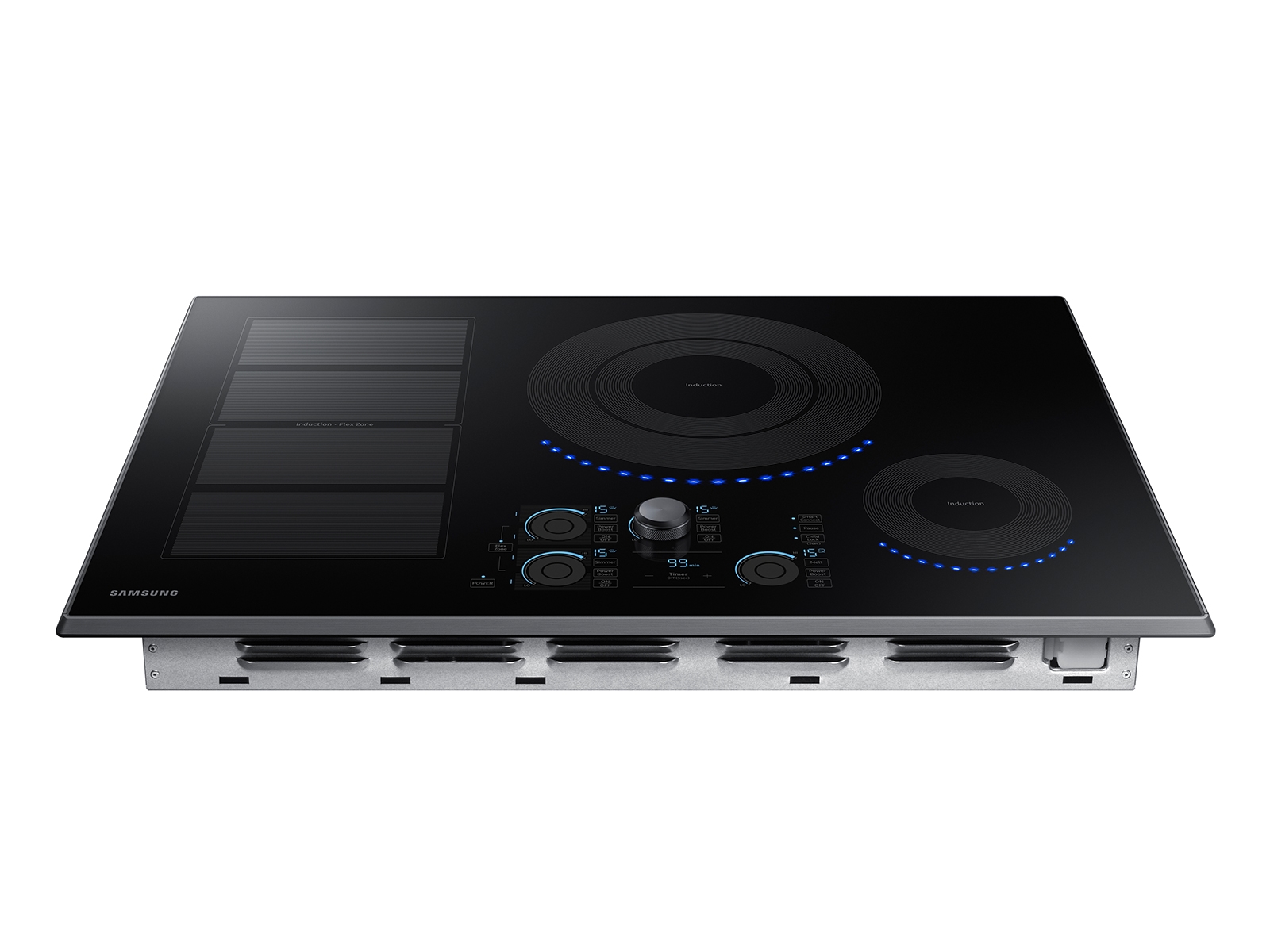 Samsung NZ30K7880US 30 Inch Induction Cooktop with Flex Zone, 15 Heat  Settings, Power Boost, Melt Mode, Simmer Control, Virtual Flame Surface  Lights