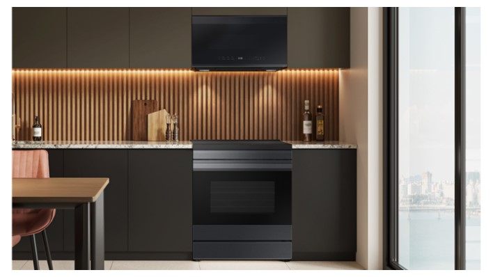 Samsung Bespoke Home Appliances in a modern white kitchen