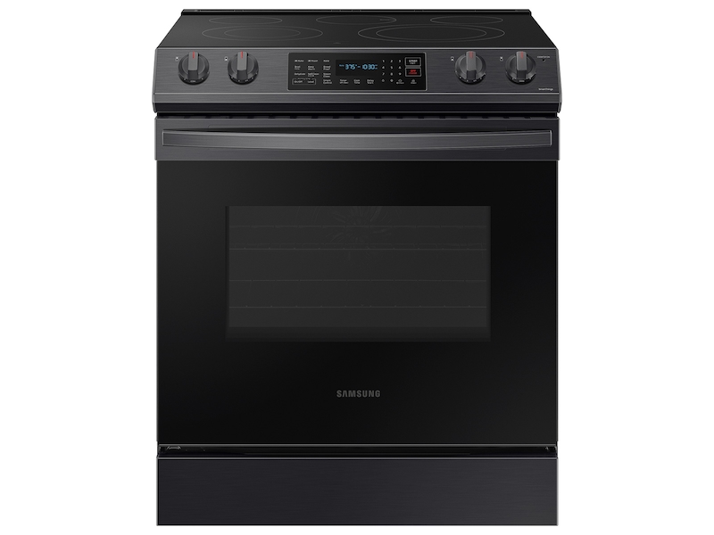 6.3 cu. ft. Smart Slide-in Electric Range with Convection in Black Stainless Steel