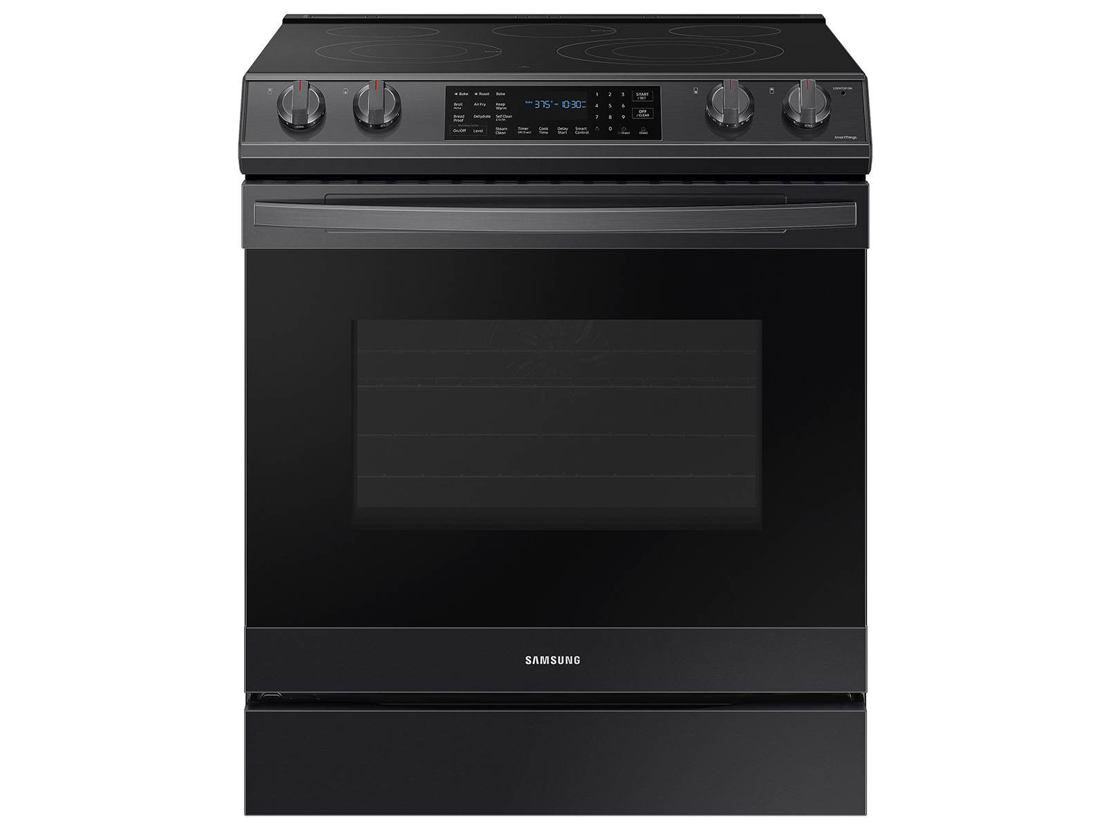Photos - Cooker Samsung 6.3 cu. ft. Smart Slide-in Electric Range with Air Fry in Black St 