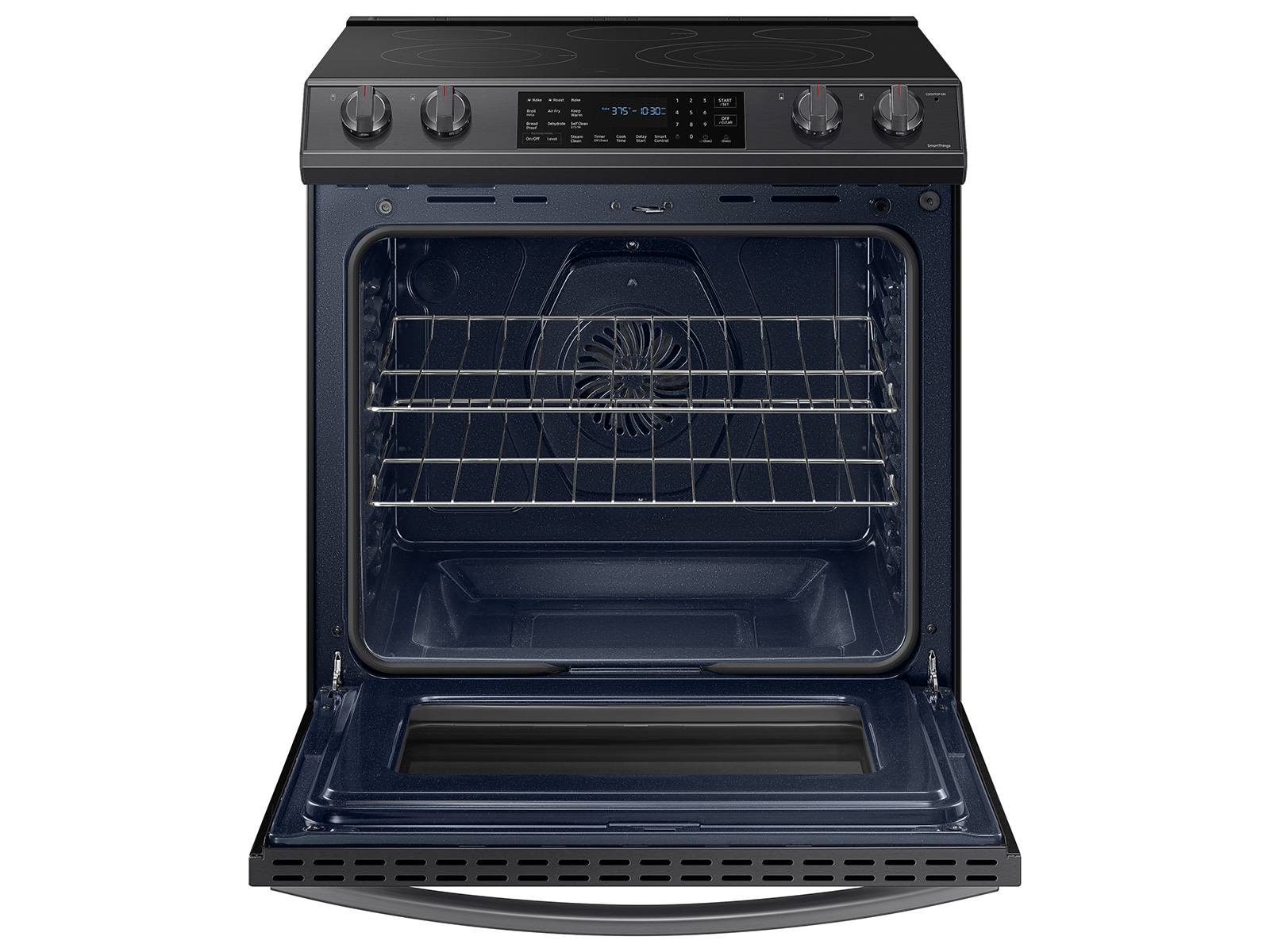 Samsung 6.3 Cu. ft. Slide-in Electric Range with Air Fry, Black Stainless Steel - NE63T8511SG