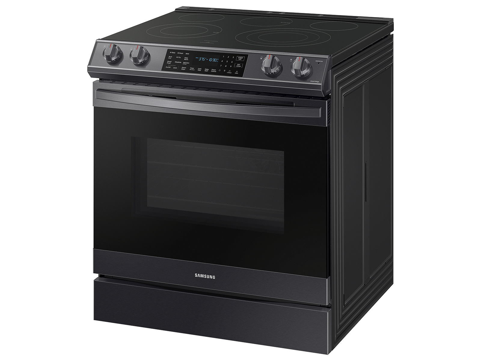 Samsung 6.3 Cu. ft. Slide-in Electric Range with Air Fry, Black Stainless Steel - NE63T8511SG