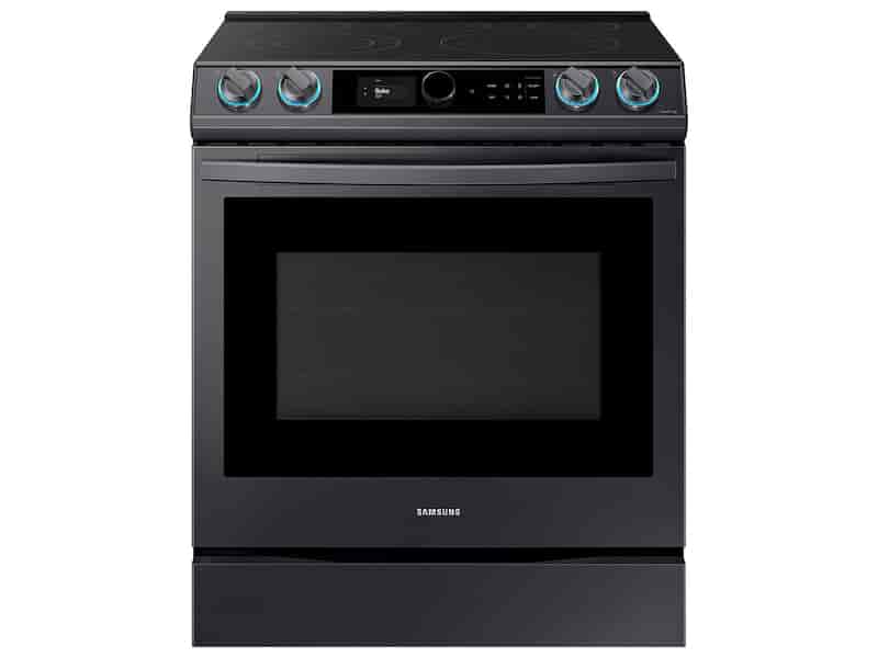 6.3 cu ft. Smart Slide-in Electric Range with Smart Dial & Air Fry in Black Stainless Steel