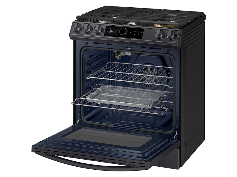 6.0 cu ft. Smart Slide-in Gas Range with Smart Dial &amp; Air Fry in Black Stainless Steel