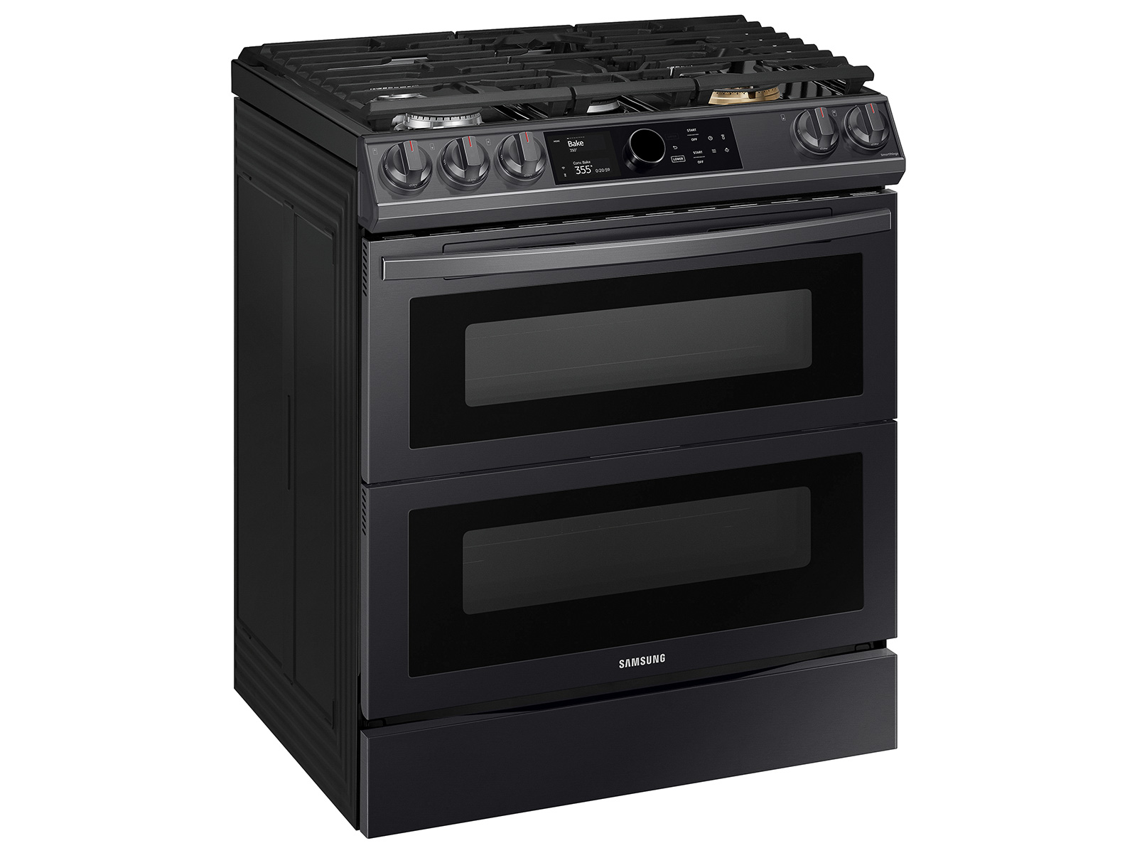 Samsung NX60T8751SS 30 Inch Slide-in Gas Smart Range with 5 Sealed Burners,  6.0 Cu. Ft. Flex Duo™ Oven, Self Clean, Storage Drawer, Smart Dial, Air Fry,  Wi-Fi, Voice Activation, Sabbath Mode, ETL