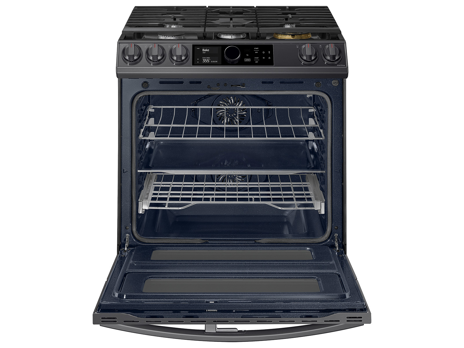 NY63T8751SG Samsung 6.3 cu. ft. Flex Duo™ Front Control Slide-in Dual Fuel  Range with Smart Dial, Air Fry, and Wi-Fi in Black Stainless Steel