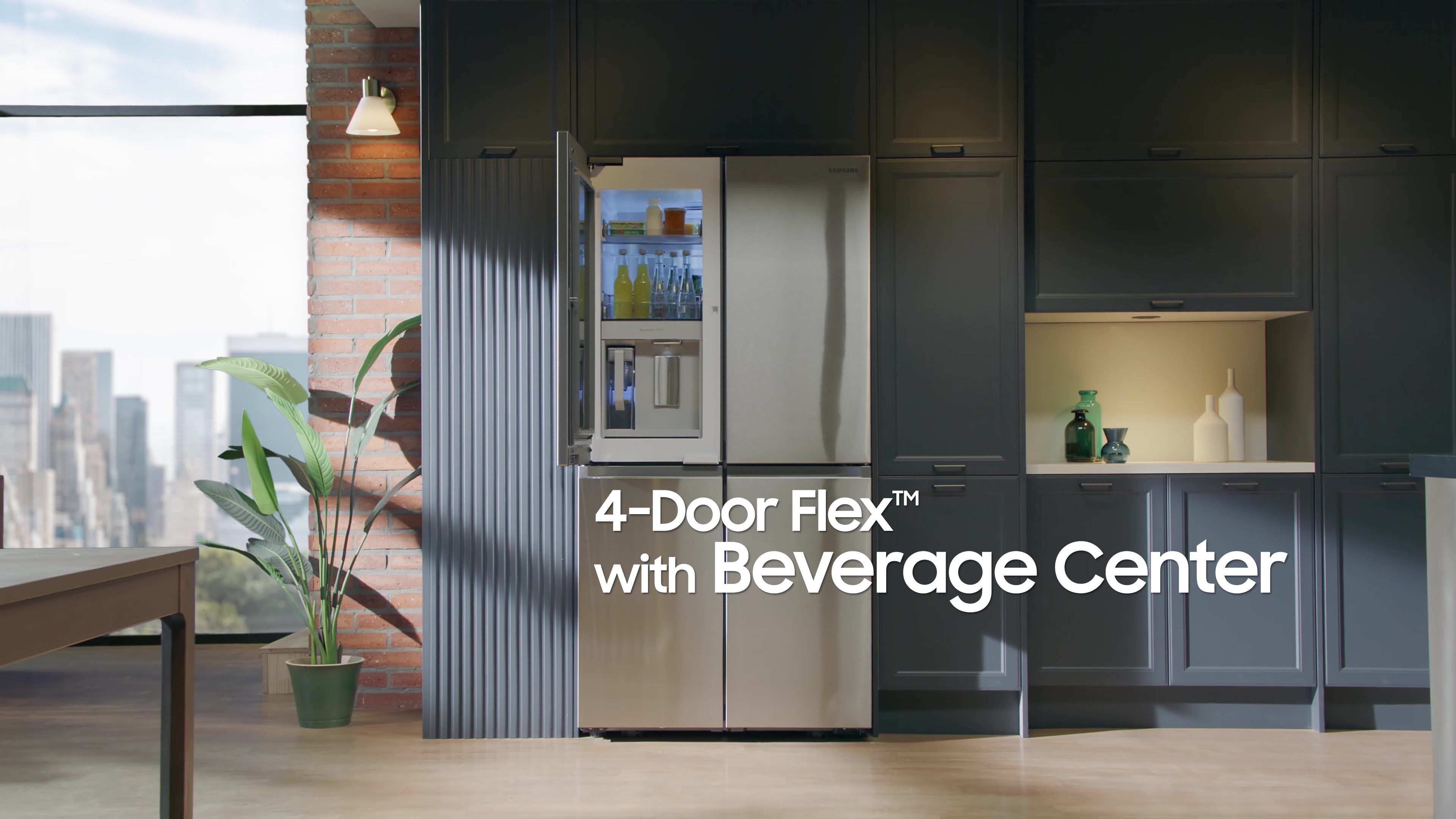 Samsung - 23 cu. ft. 4-Door Flex French Door Counter-Depth Refrigerator with WiFi, AutoFill Water Pitcher & Dual Ice Maker - Fingerprint Resistant