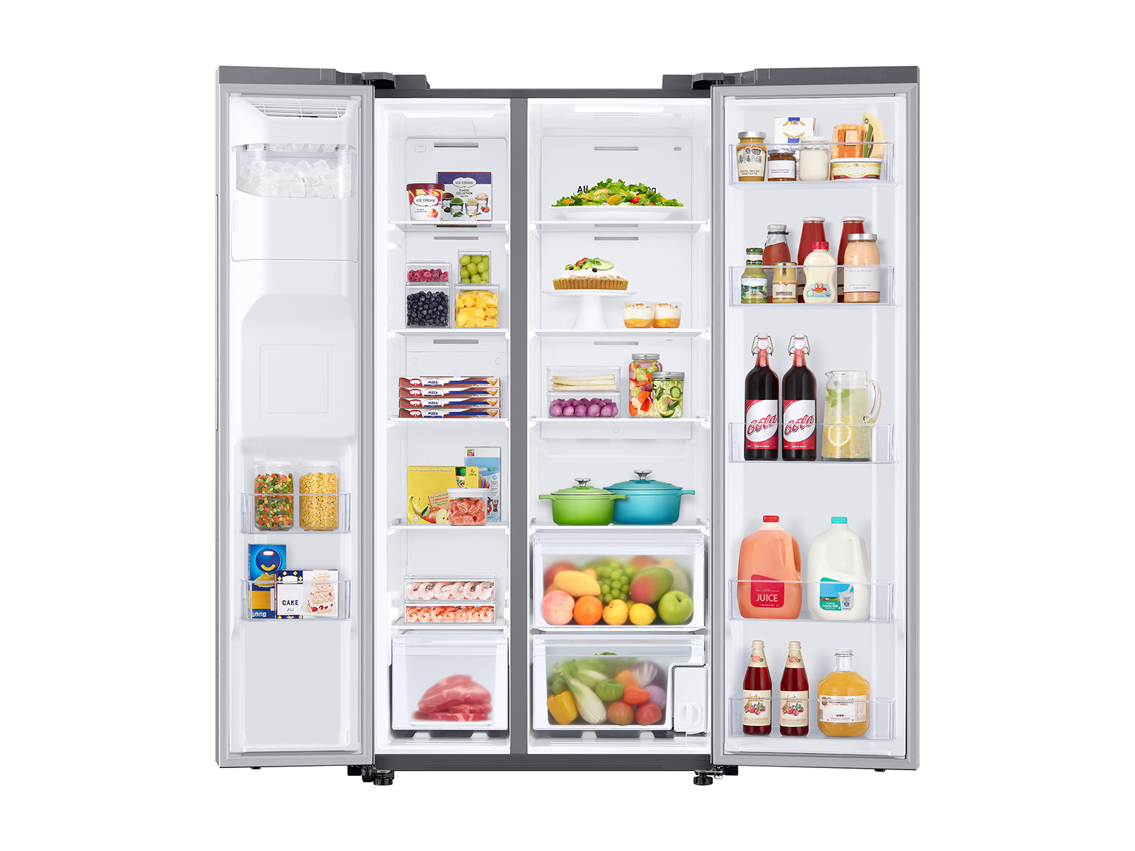 Thumbnail image of 27.4 cu. ft. Large Capacity Energy Efficient Side-By-Side Refrigerator in Stainless Steel