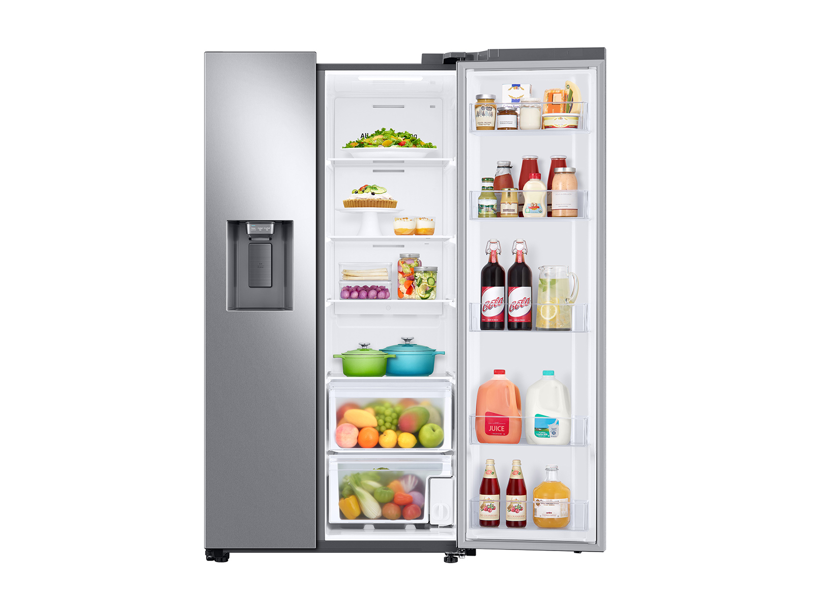 Thumbnail image of 27.4 cu. ft. Large Capacity Energy Efficient Side-By-Side Refrigerator in Stainless Steel