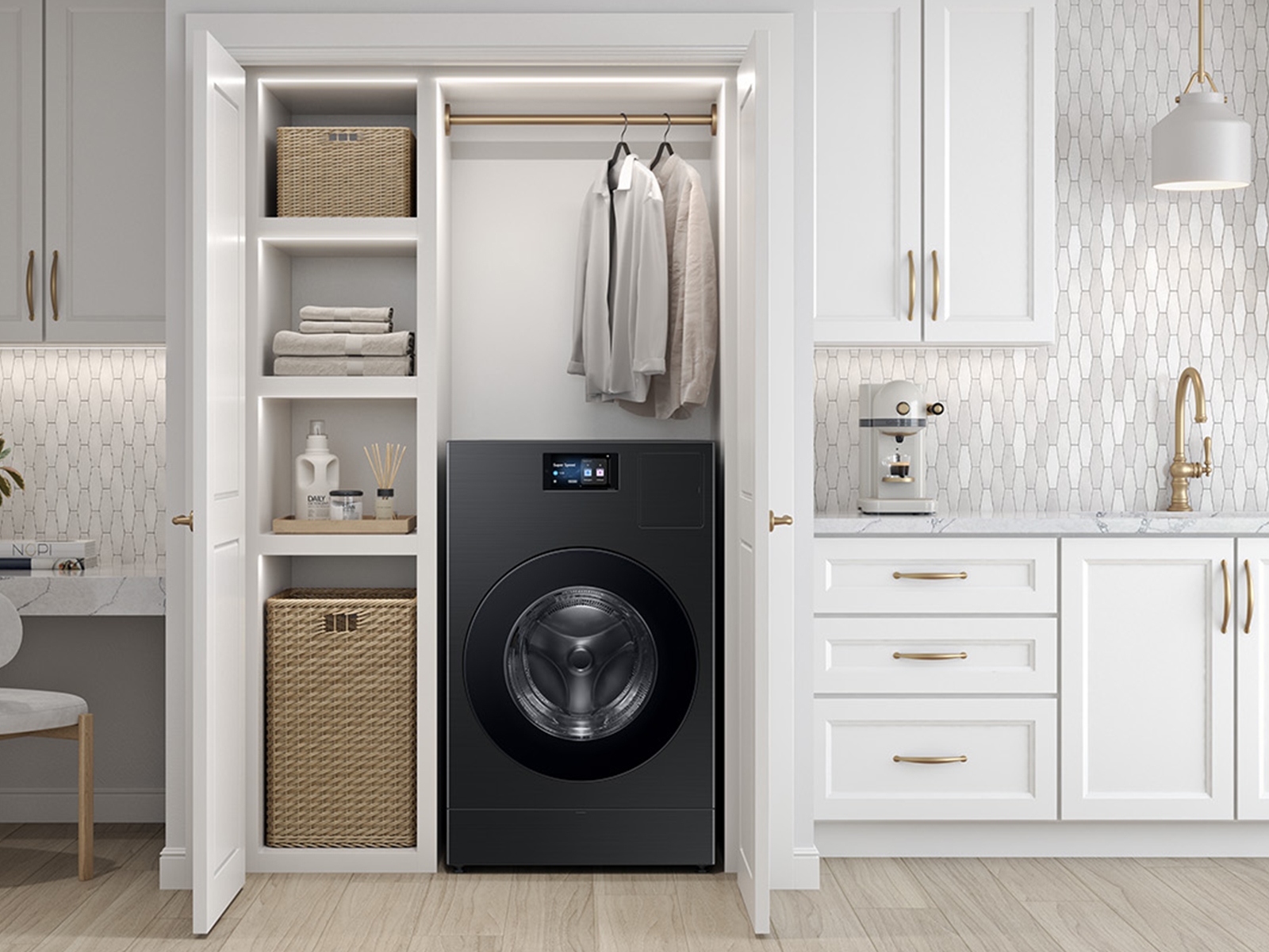 Thumbnail image of 5.3 cu. ft. Bespoke AI Laundry Ventless Heat Pump Dryer Combo&trade; All-in-One Ultra Capacity Washer with AI Home in Brushed Black