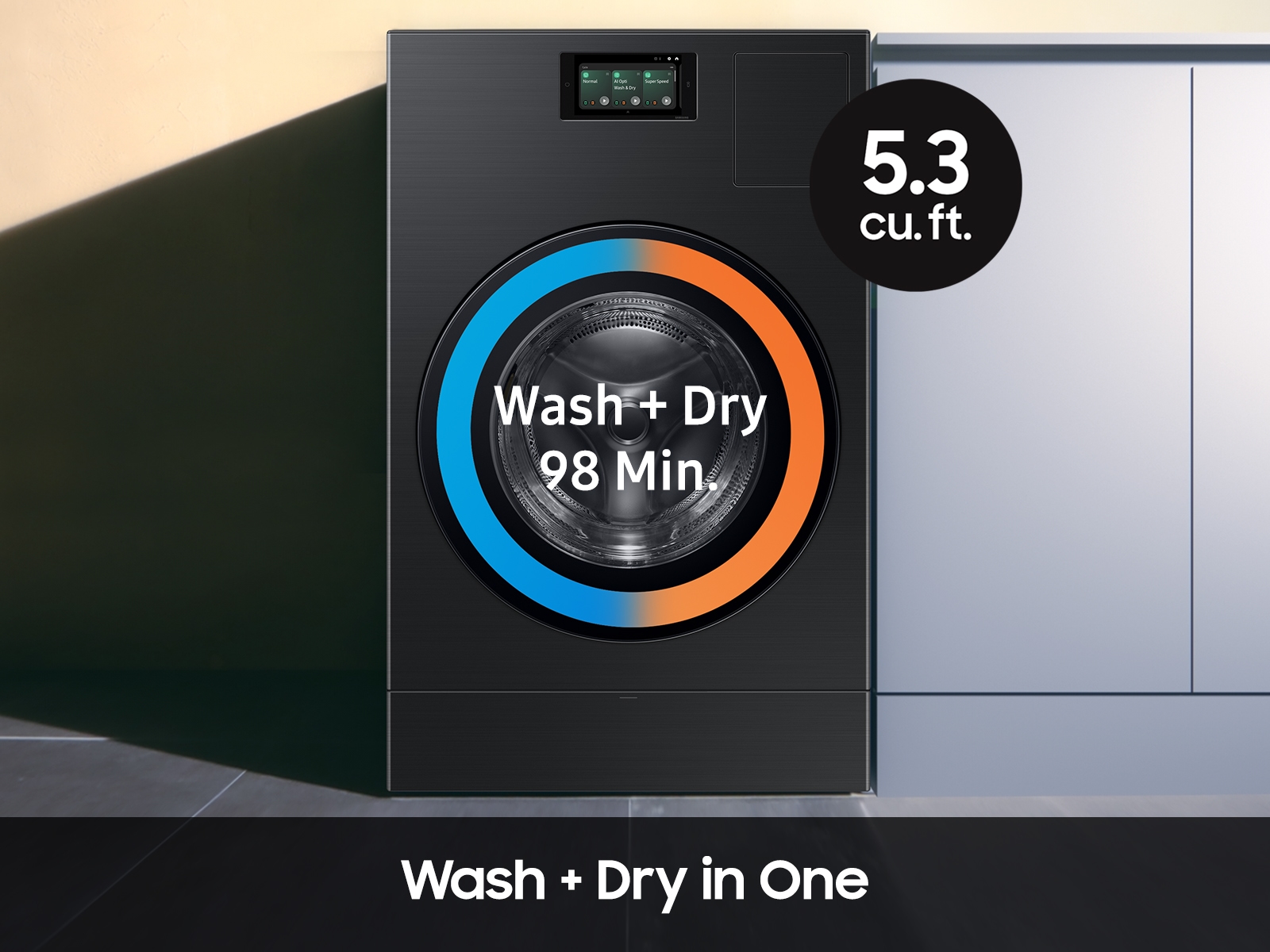 Thumbnail image of 5.3 cu. ft. Bespoke AI Laundry Ventless Heat Pump Dryer Combo&trade; All-in-One Ultra Capacity Washer with AI Home in Brushed Black