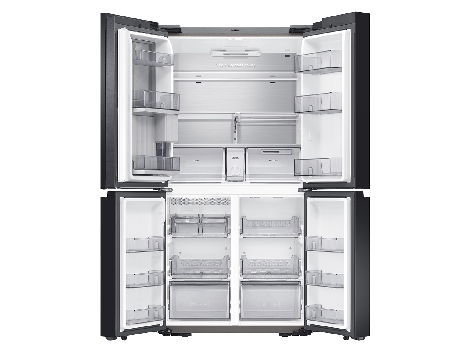 Thumbnail image of Bespoke 4-Door Flex™ Refrigerator (29 cu. ft.) in Charcoal Glass