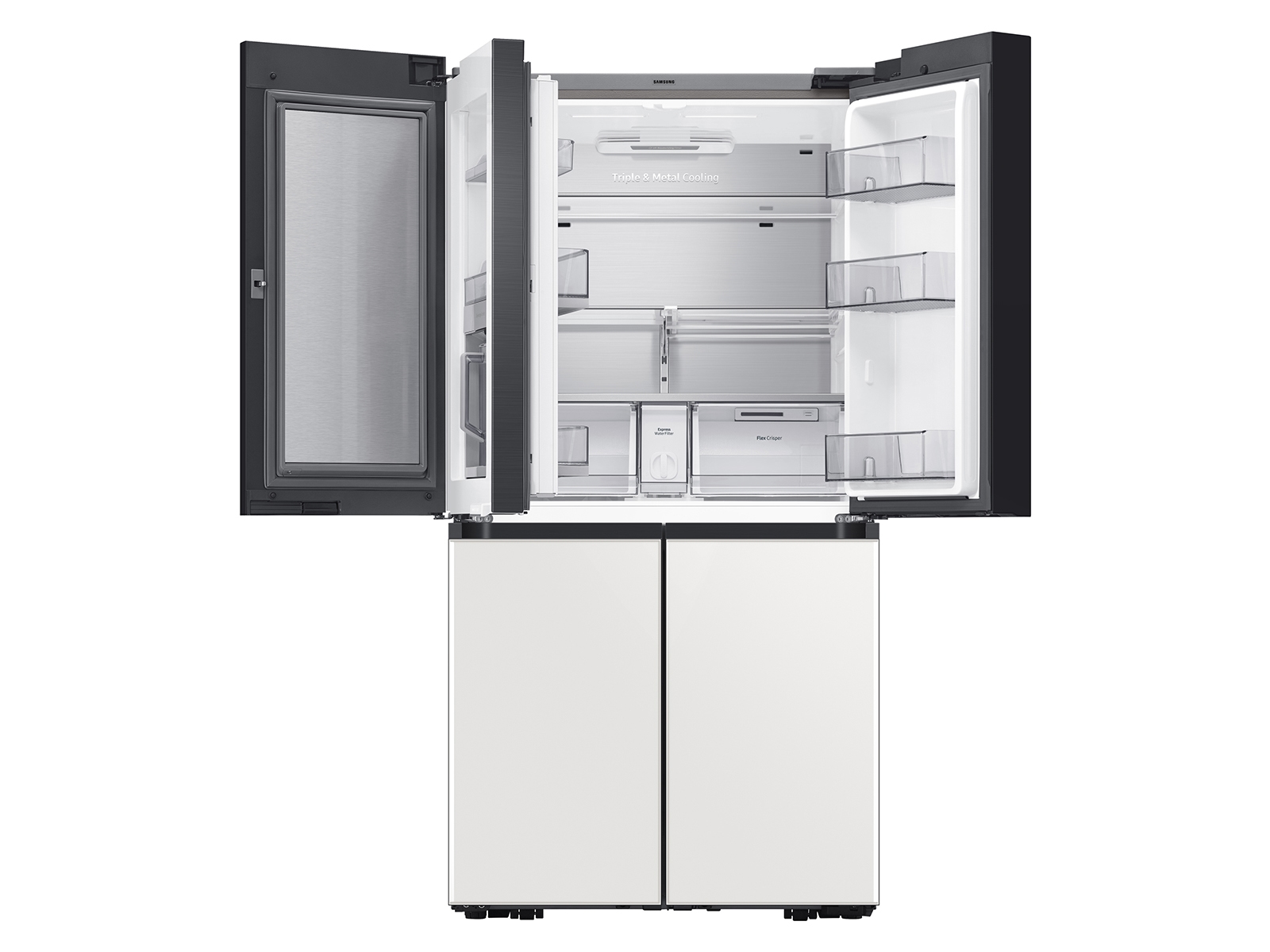 Thumbnail image of Bespoke 4-Door Flex™ Refrigerator (29 cu. ft.) in White Glass (2022)