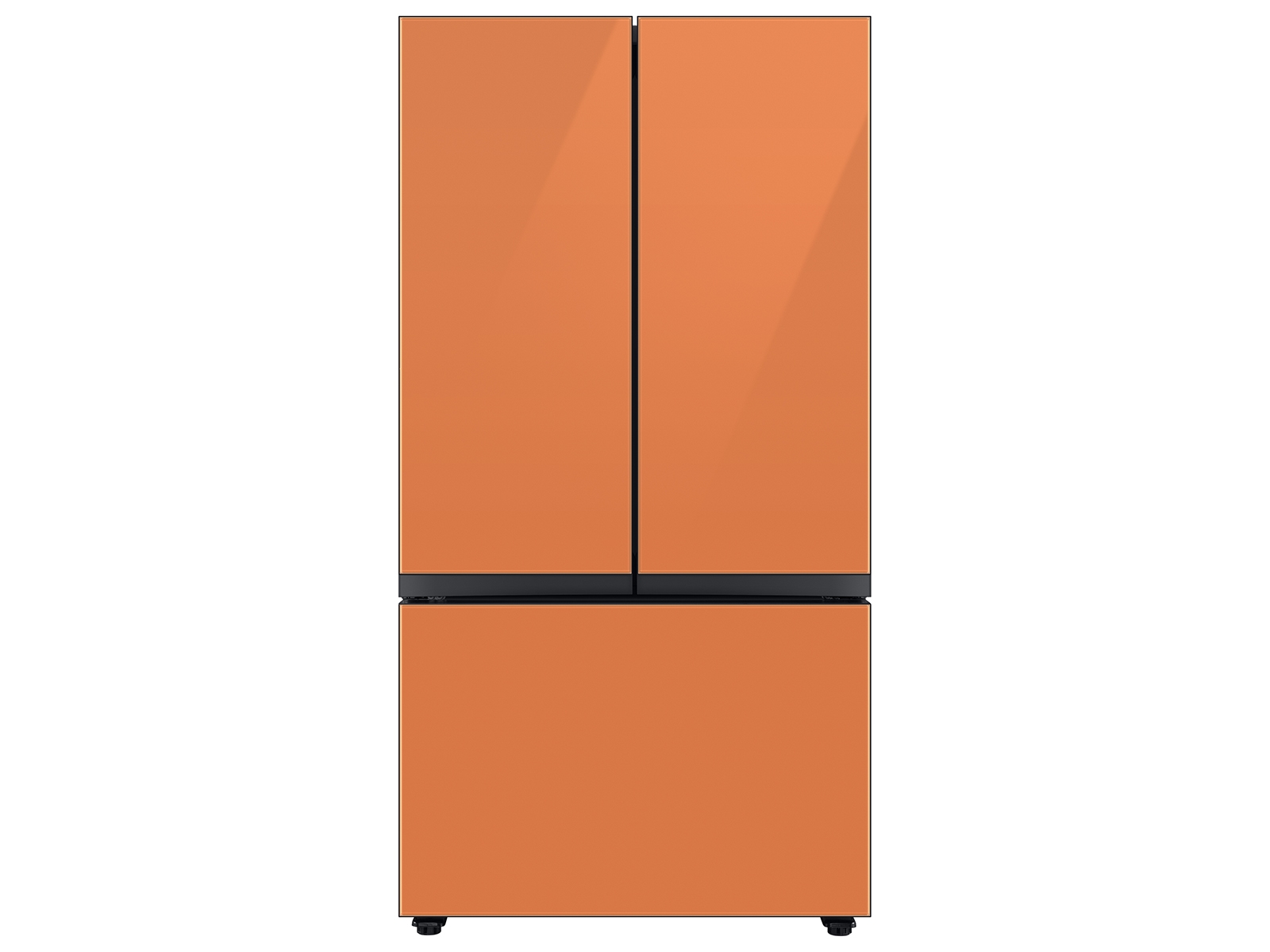 Samsung Bespoke 3-Door French Door Refrigerator in Stainless Steel (30 cu. ft.) with Beverage Center™ in Clementine Glass(BNDL-1650309992989)
