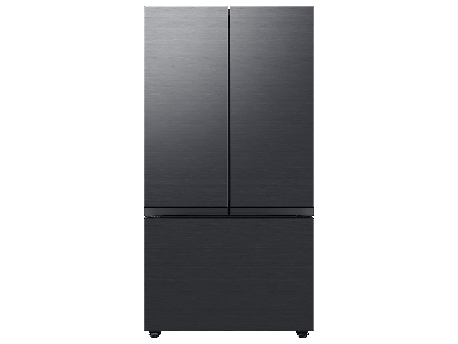 Samsung Bespoke 3-Door French Door Refrigerator (24 cu. ft.) with Beverage Center™ in Matte in Black Steel(BNDL-1650311111843)