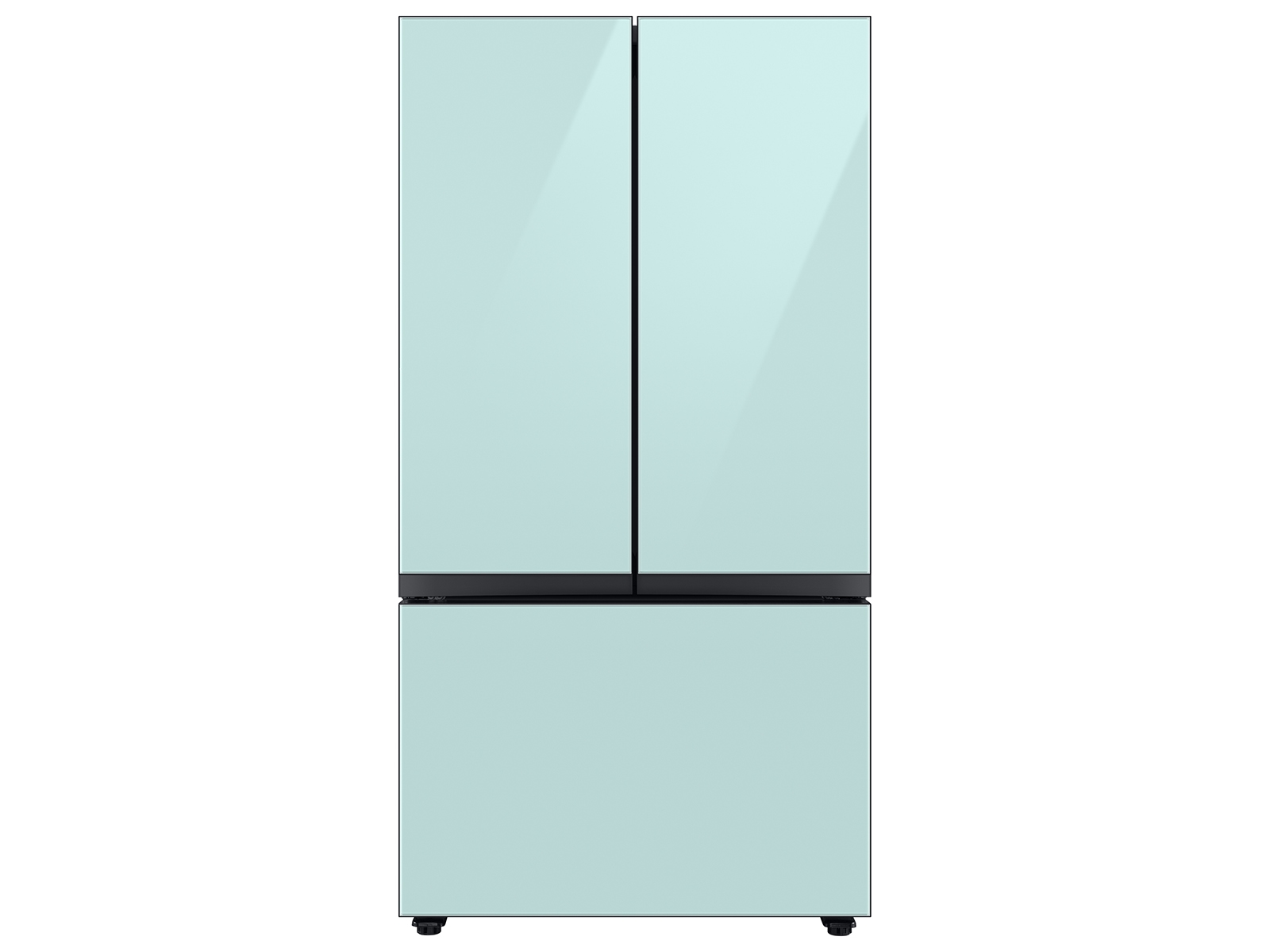 Samsung Bespoke 3-Door French Door Refrigerator (24 cu. ft.) with AutoFill Water Pitcher in Morning in Blue Glass(BNDL-1650465915460)