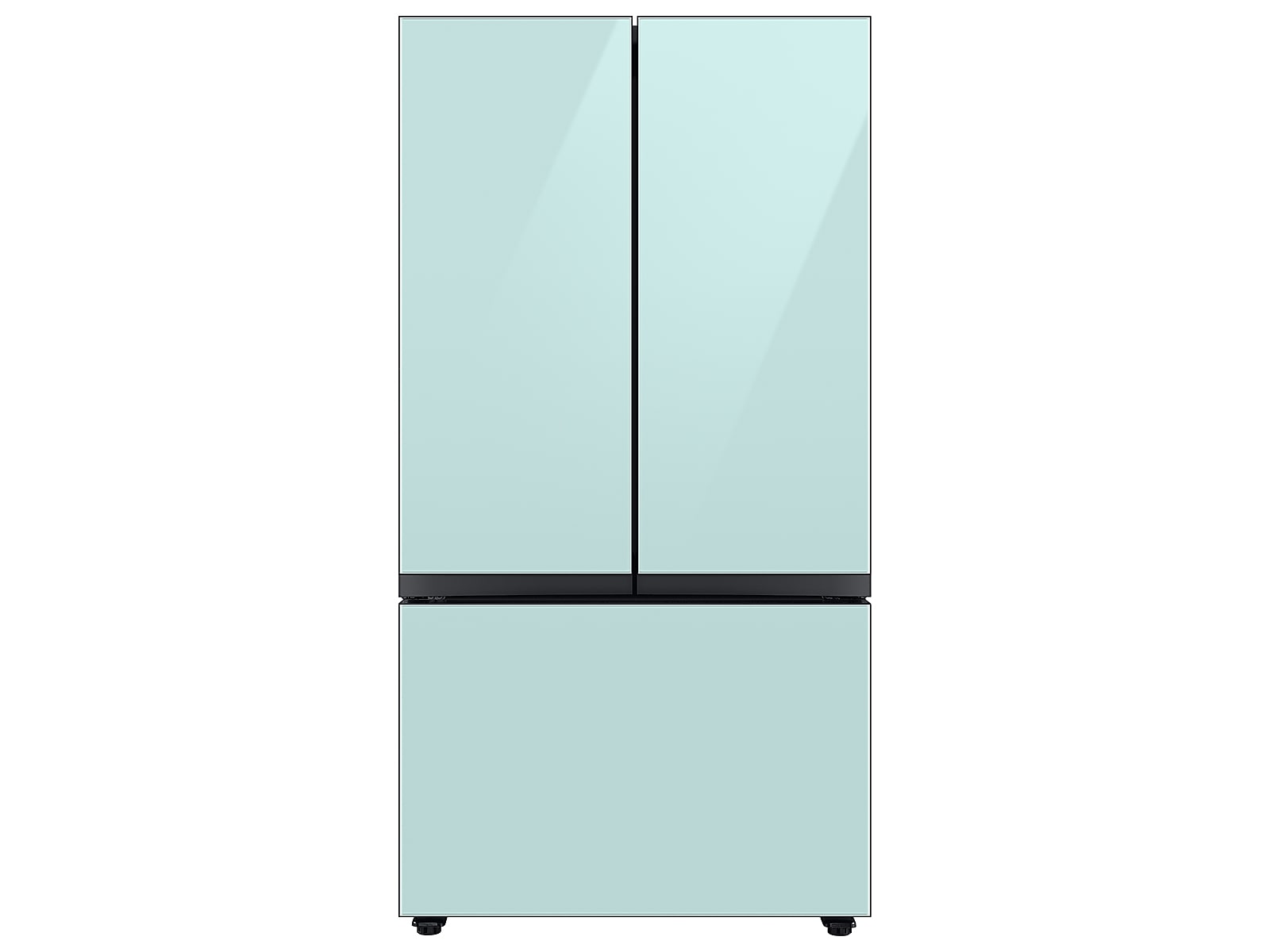 Samsung Bespoke 3-Door French Door Refrigerator (30 cu. ft.) with AutoFill Water Pitcher in Morning in Blue Glass(BNDL-1650465585935)